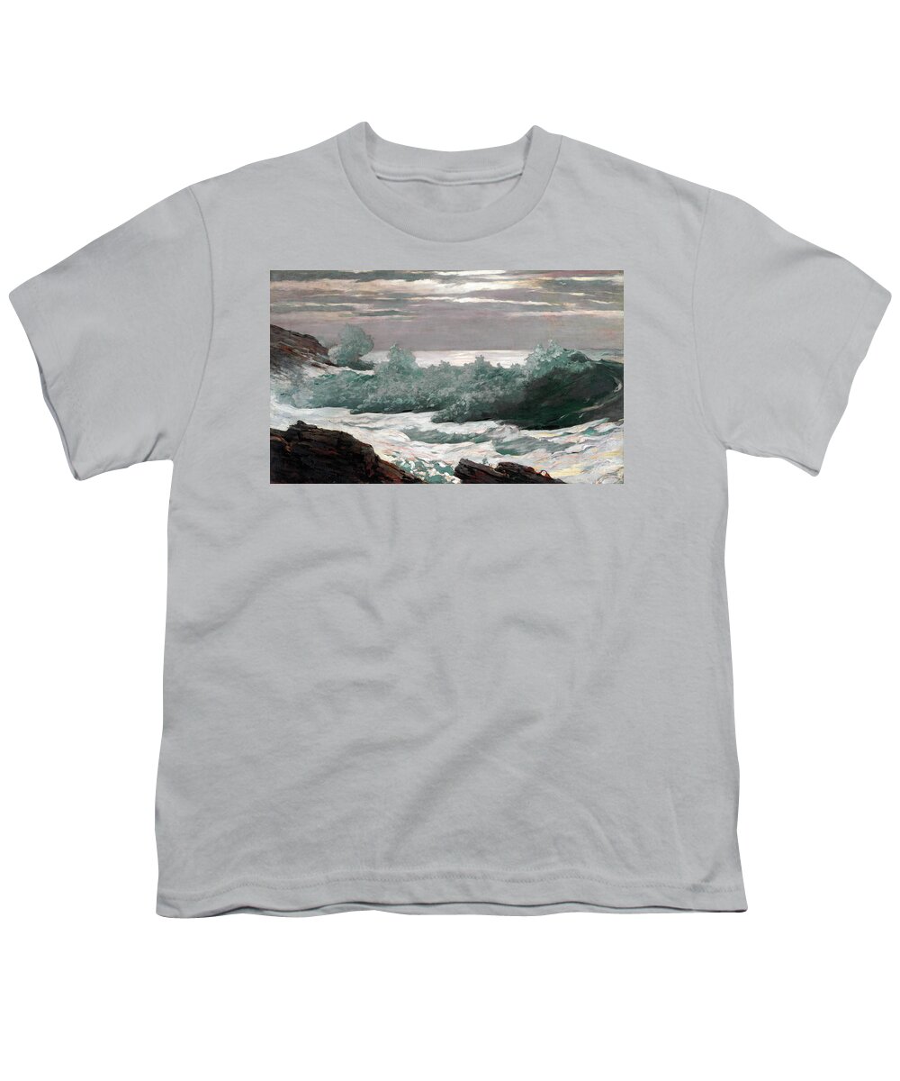 Winslow Homer Youth T-Shirt featuring the painting Early Morning After a Storm at Sea #2 by Winslow Homer