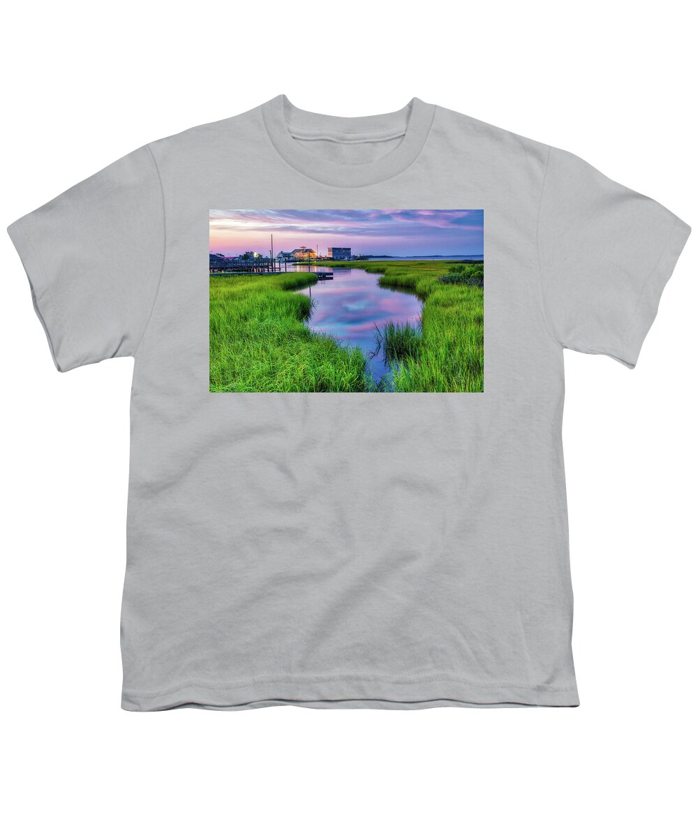 Southport Youth T-Shirt featuring the photograph Southport Salt Marsh Sunrise #2 by Nick Noble
