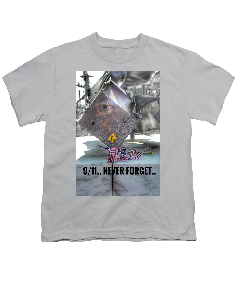 9/11 Youth T-Shirt featuring the photograph 9/11.. Never Forget.. by Marianna Mills