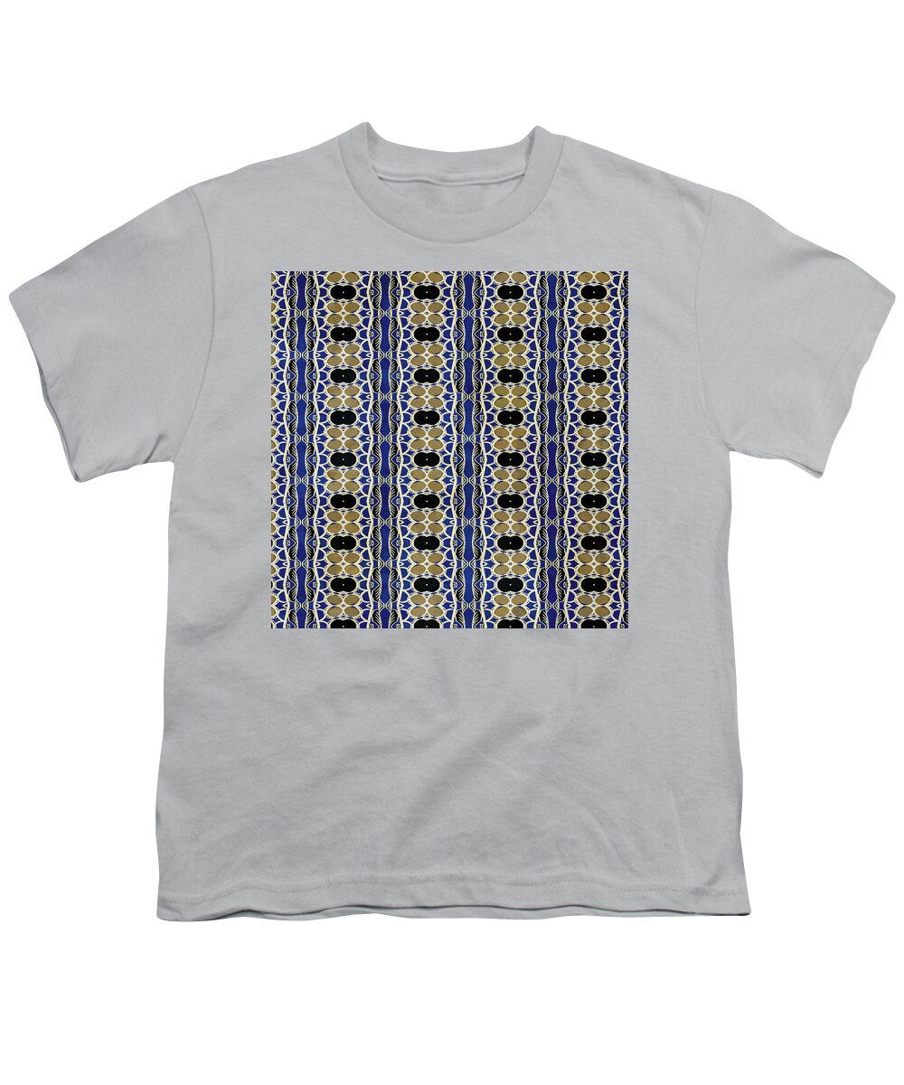 African Youth T-Shirt featuring the digital art African Leaf Stripe Print Indigo by Sand And Chi