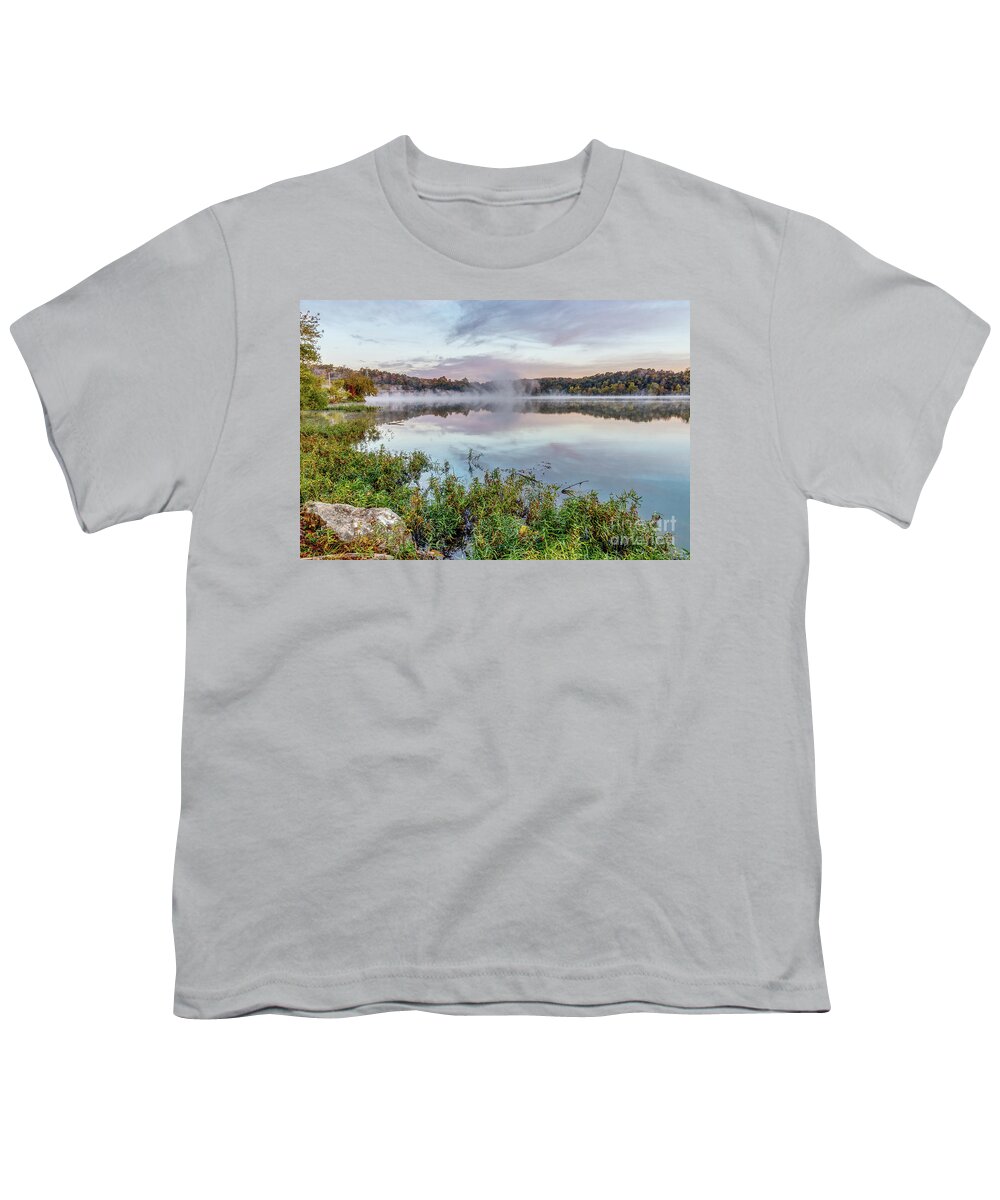 Springfield Youth T-Shirt featuring the photograph Autumn Tranquility Lake Springfield by Jennifer White