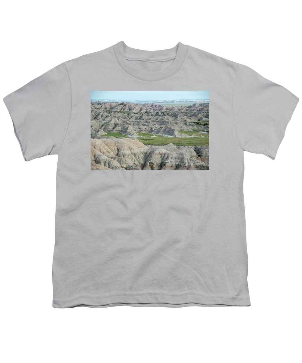 Landscape Youth T-Shirt featuring the photograph Badlands of South Dakota by Steve Templeton