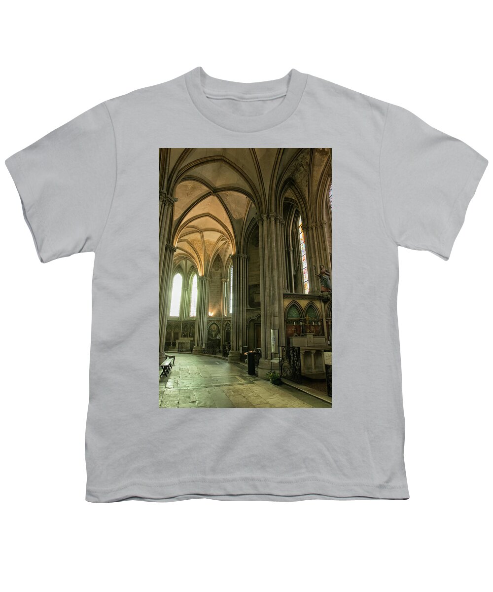 Cathedral Youth T-Shirt featuring the photograph Bayeux Cathedral 4 by Lisa Chorny