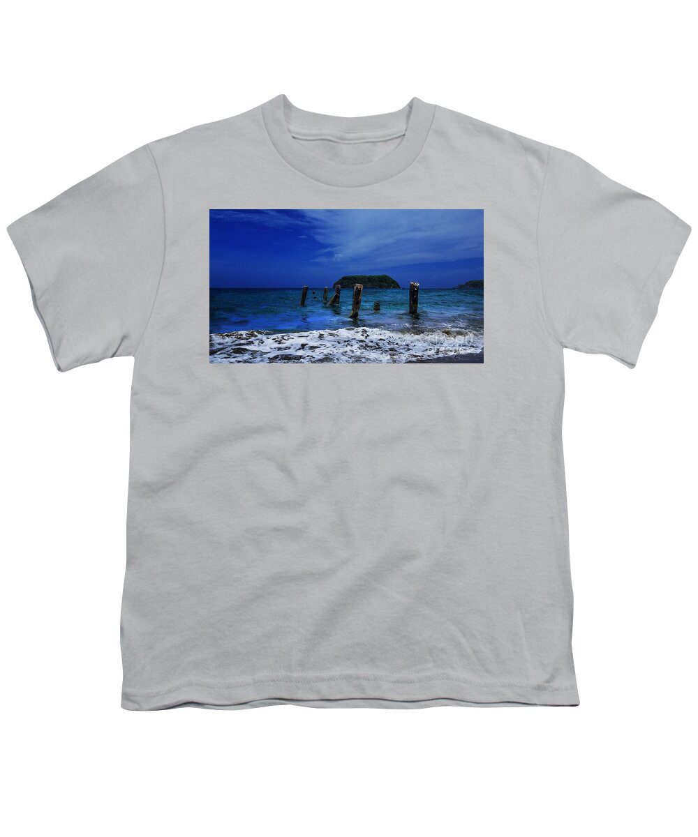 Beach Talk Youth T-Shirt featuring the photograph Beach Talk Moon by Aldane Wynter