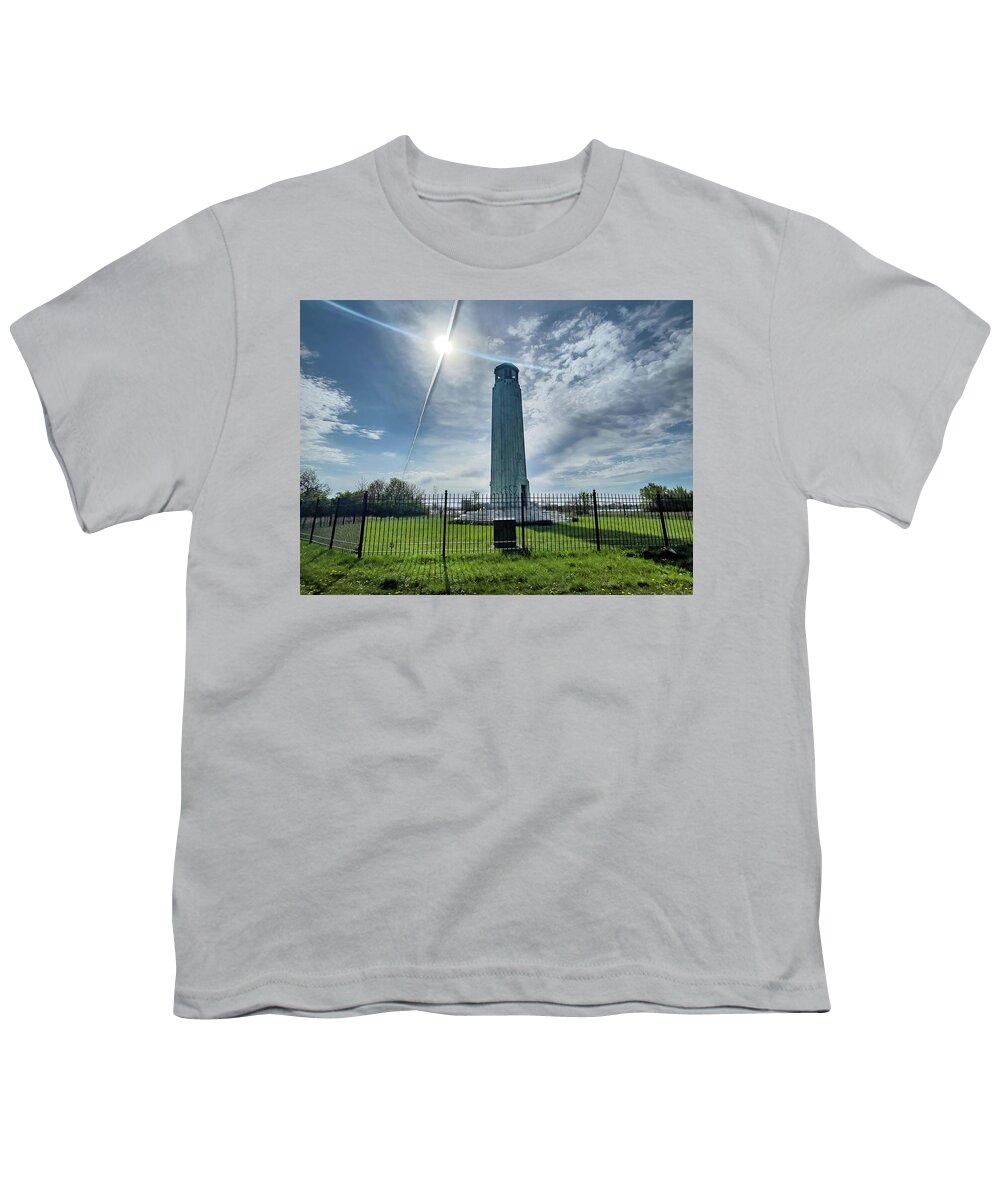 Detroit Youth T-Shirt featuring the photograph Belle Isle Lighthouse IMG_9918  Detroit Michigan by Michael Thomas