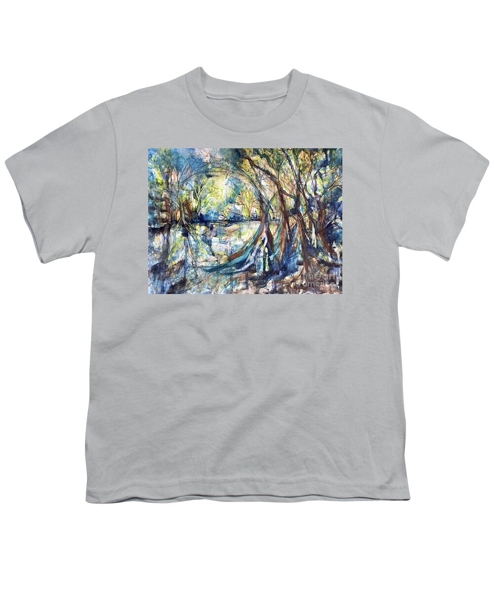 Coastal Art Youth T-Shirt featuring the painting Belle River by Francelle Theriot