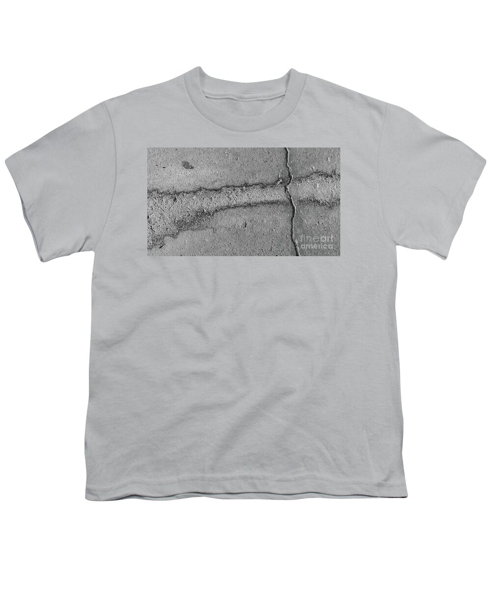 Cracked Pavement Youth T-Shirt featuring the photograph Black and White Series 1-3 by J Doyne Miller