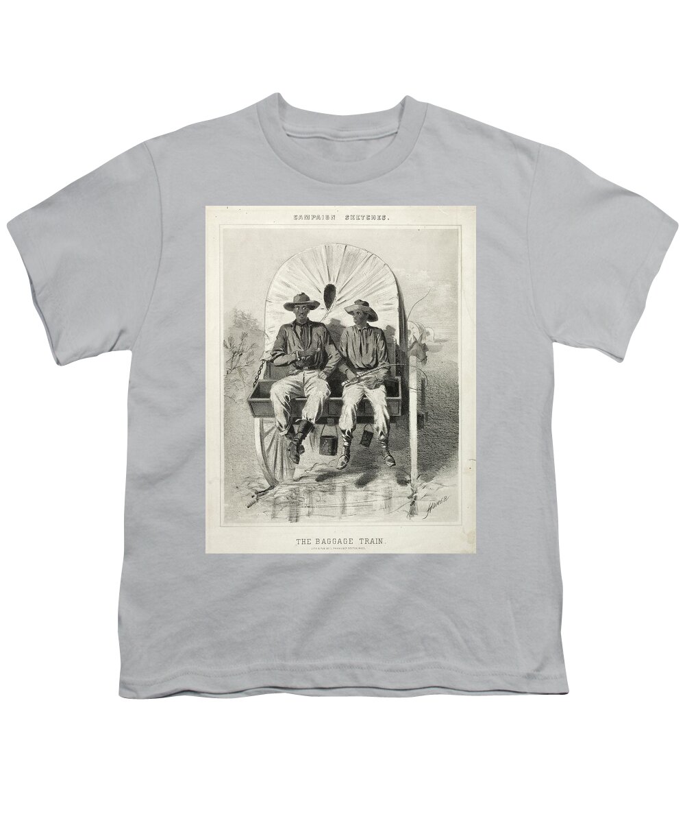 Campaign Sketches The Baggage Train 1863 Winslow Hom Sketch Youth T-Shirt featuring the painting Campaign Sketches The Baggage Train 1863 Winslow Hom by MotionAge Designs