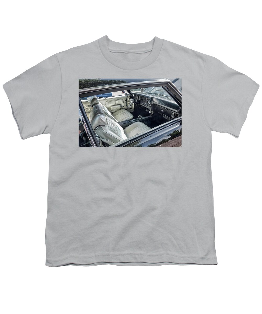 Chevelle Interior Youth T-Shirt featuring the photograph Chevrolet Chevelle SS interior by Cathy Anderson
