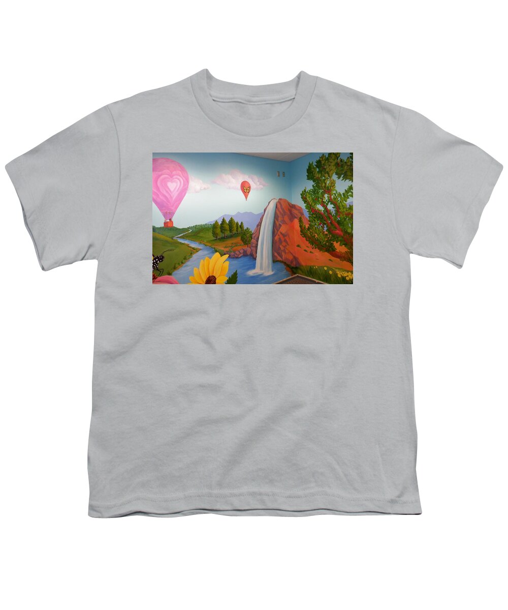 Mural Youth T-Shirt featuring the painting Children's Hospital Mural by Marian Berg