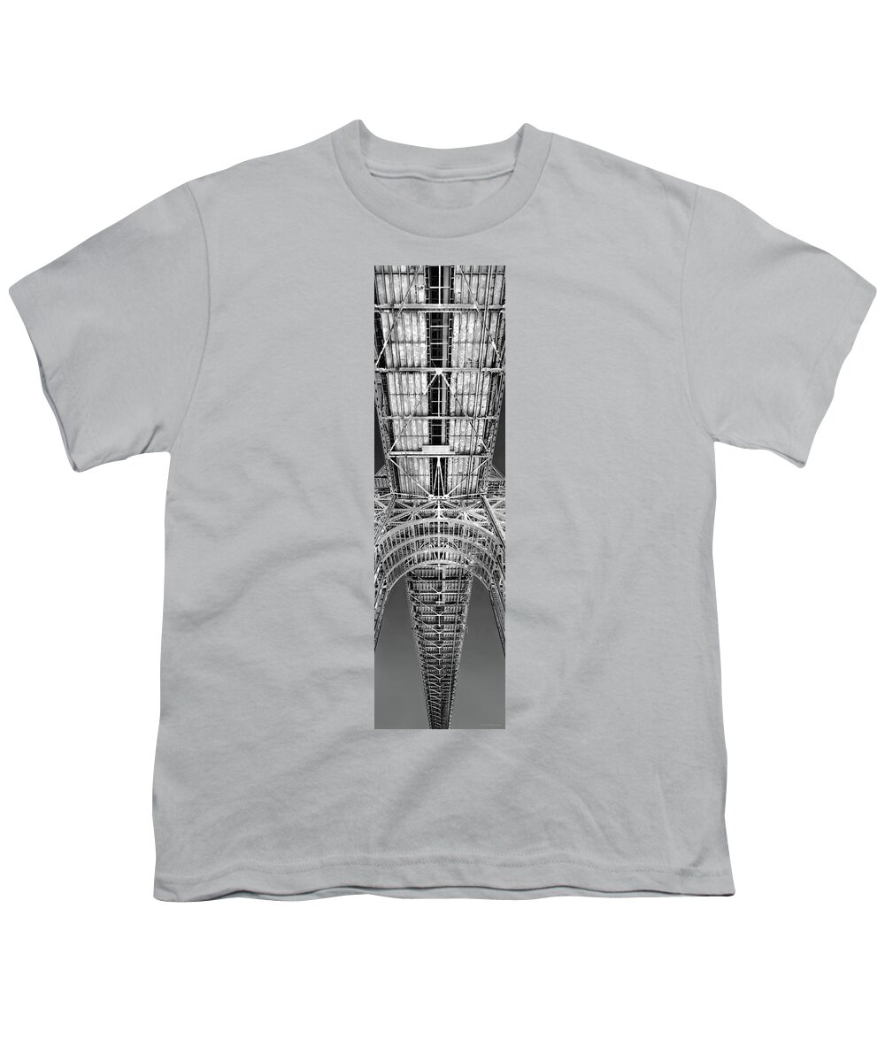 Palisades Youth T-Shirt featuring the photograph City - Palisades, NJ - Under the George Washington Bridge by Mike Savad