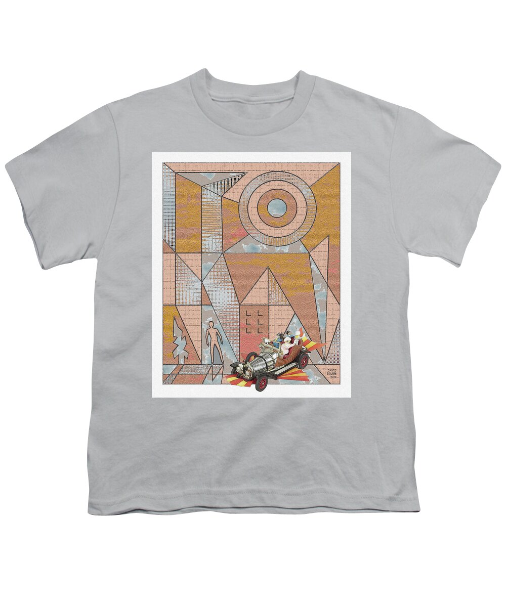 Cultcars Youth T-Shirt featuring the digital art CultCars / Chitty Bang by David Squibb