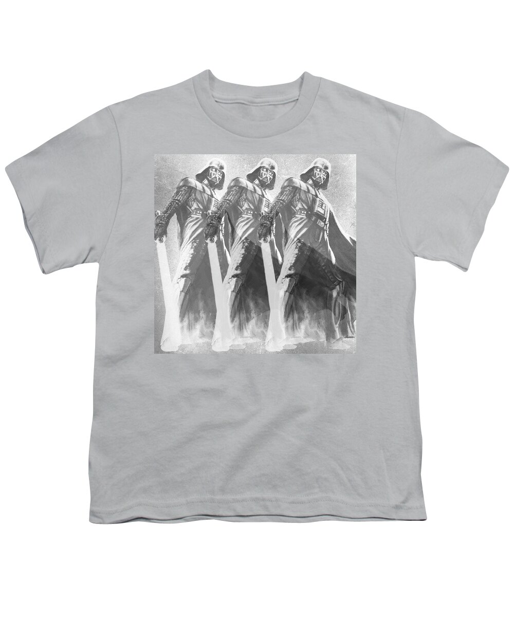 Darth Vader Youth T-Shirt featuring the painting Darth Vader Star Wars Warhol Elvis by Tony Rubino