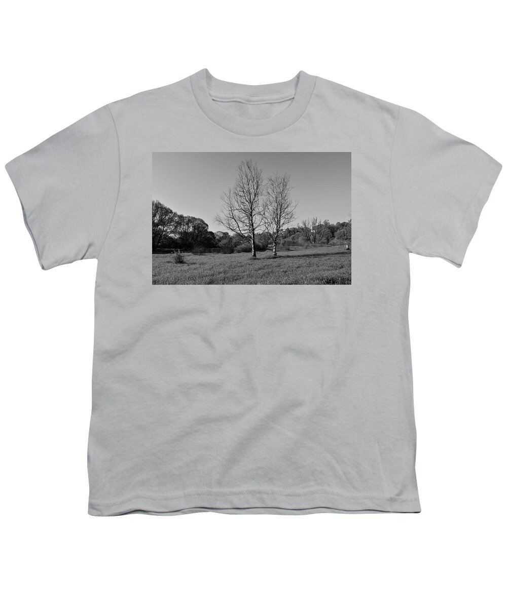 Trees Dry Out Over Time. B.w. Youth T-Shirt featuring the photograph Dry trees. by Sergei Fomichev
