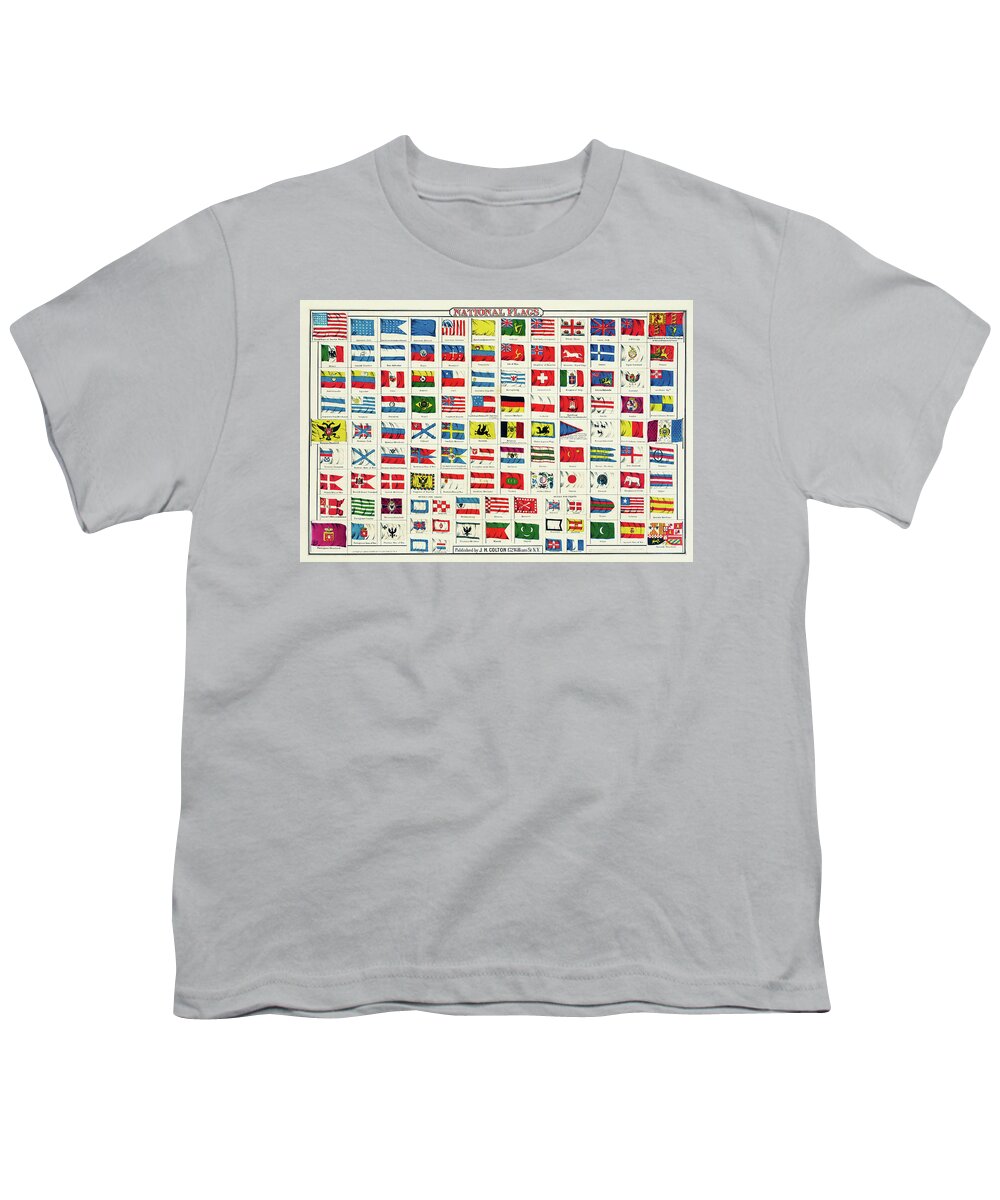 Admiral Youth T-Shirt featuring the painting Flags Of The World by Tony Rubino