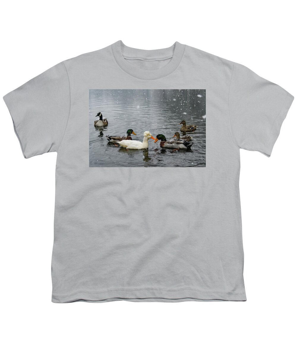 North America Youth T-Shirt featuring the photograph Fowl Wedding by Melissa Southern
