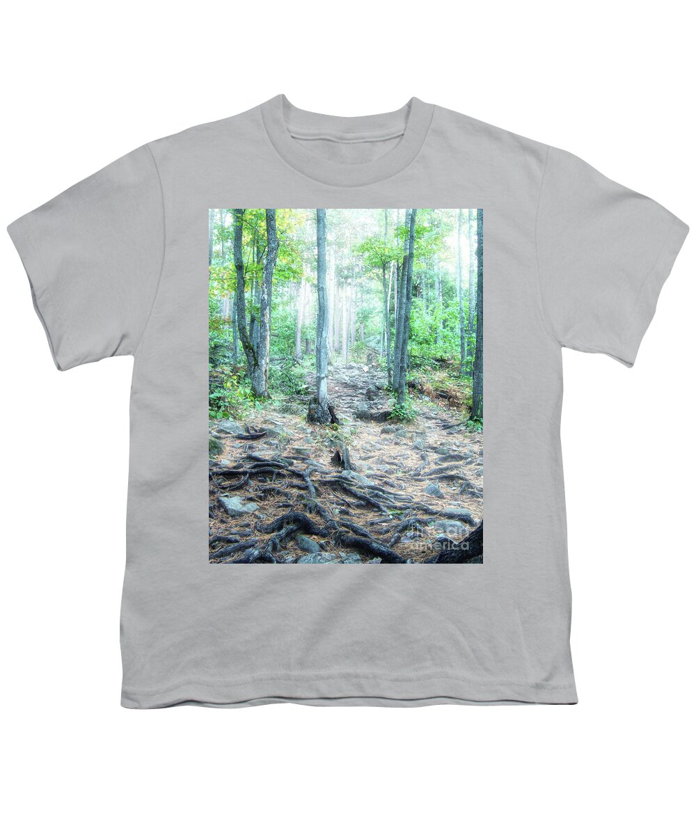 Sugarloaf Mountain Youth T-Shirt featuring the photograph Glowing Forest Trail by Phil Perkins