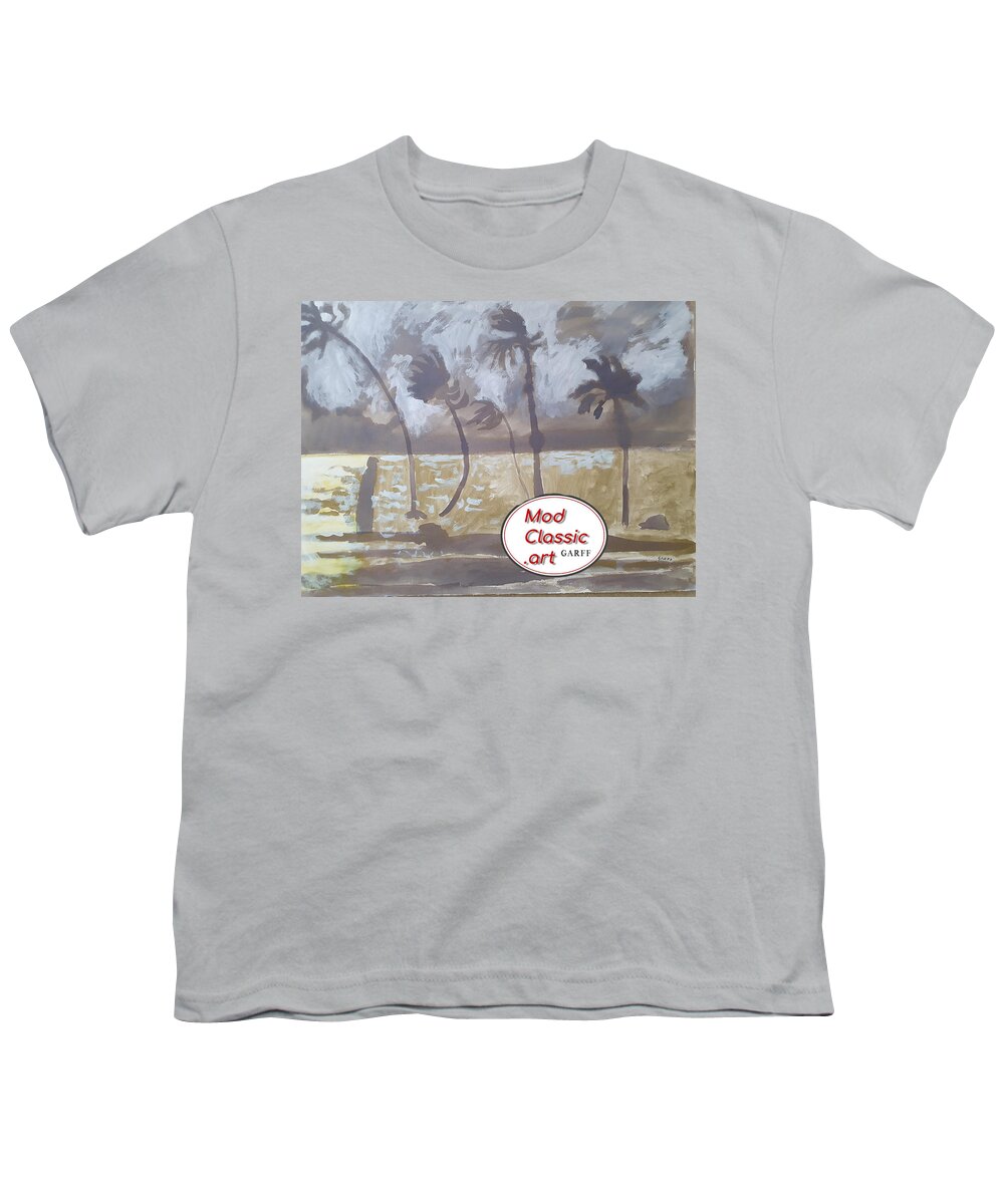 Ancient Egypt Youth T-Shirt featuring the painting Golden Storm ModClassic Art by Enrico Garff