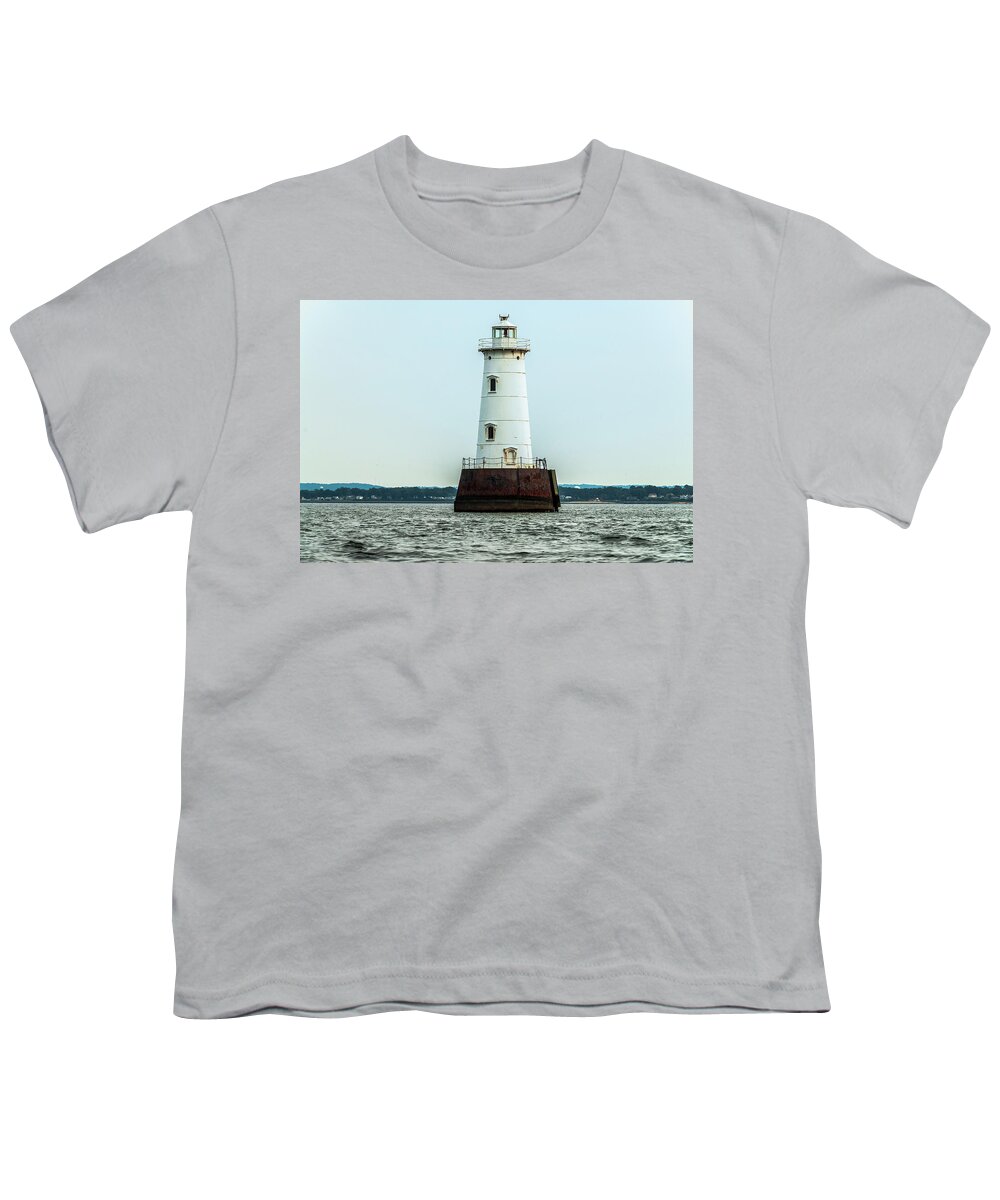 New Jersey Youth T-Shirt featuring the photograph Great Beds Lighthouse, New Jersey by Louis Dallara