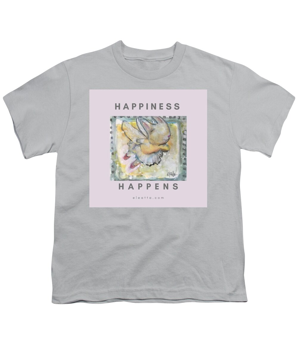 Whimsical Youth T-Shirt featuring the mixed media Happiness Happens by Eleatta Diver