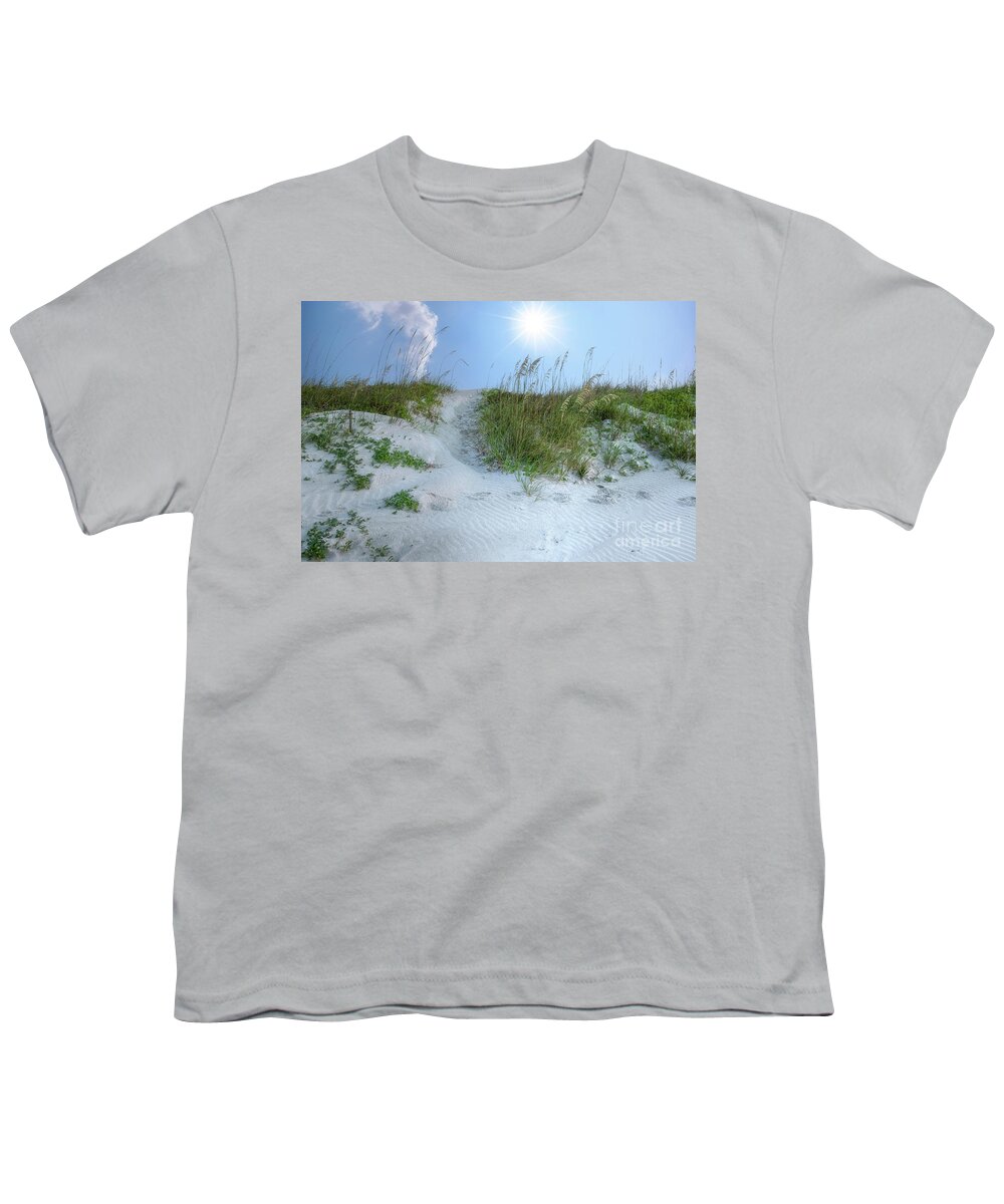 Beach Youth T-Shirt featuring the photograph Isle of Palms Sand Dunes - Sunny Skies by Dale Powell