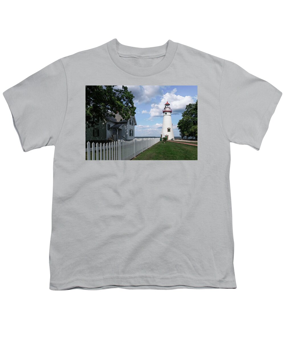 Keepers House Marblehead Lighthouse Youth T-Shirt featuring the photograph Keepers House At Marblehead Lighthouse by Dale Kincaid