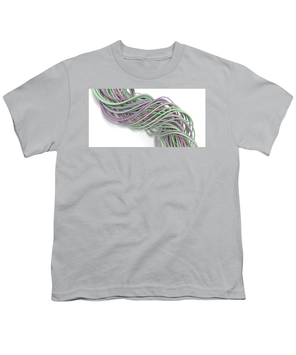 Abstract Youth T-Shirt featuring the digital art Lines and Curves 13 by Scott Norris