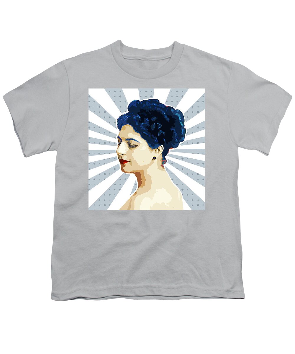 Exotic Dancer Youth T-Shirt featuring the painting Margaretha Zelle, alias Mata Hari 2 by Alexandra Arts