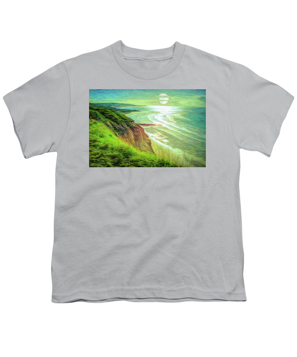 Ocean Youth T-Shirt featuring the digital art Moonrise by Dennis Lundell