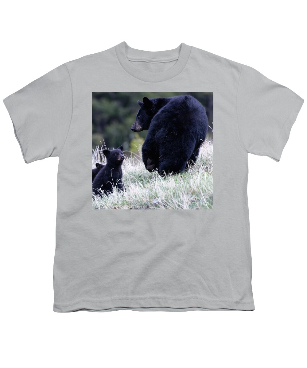 Black Bear Youth T-Shirt featuring the photograph Mother and Cub by Natural Focal Point Photography