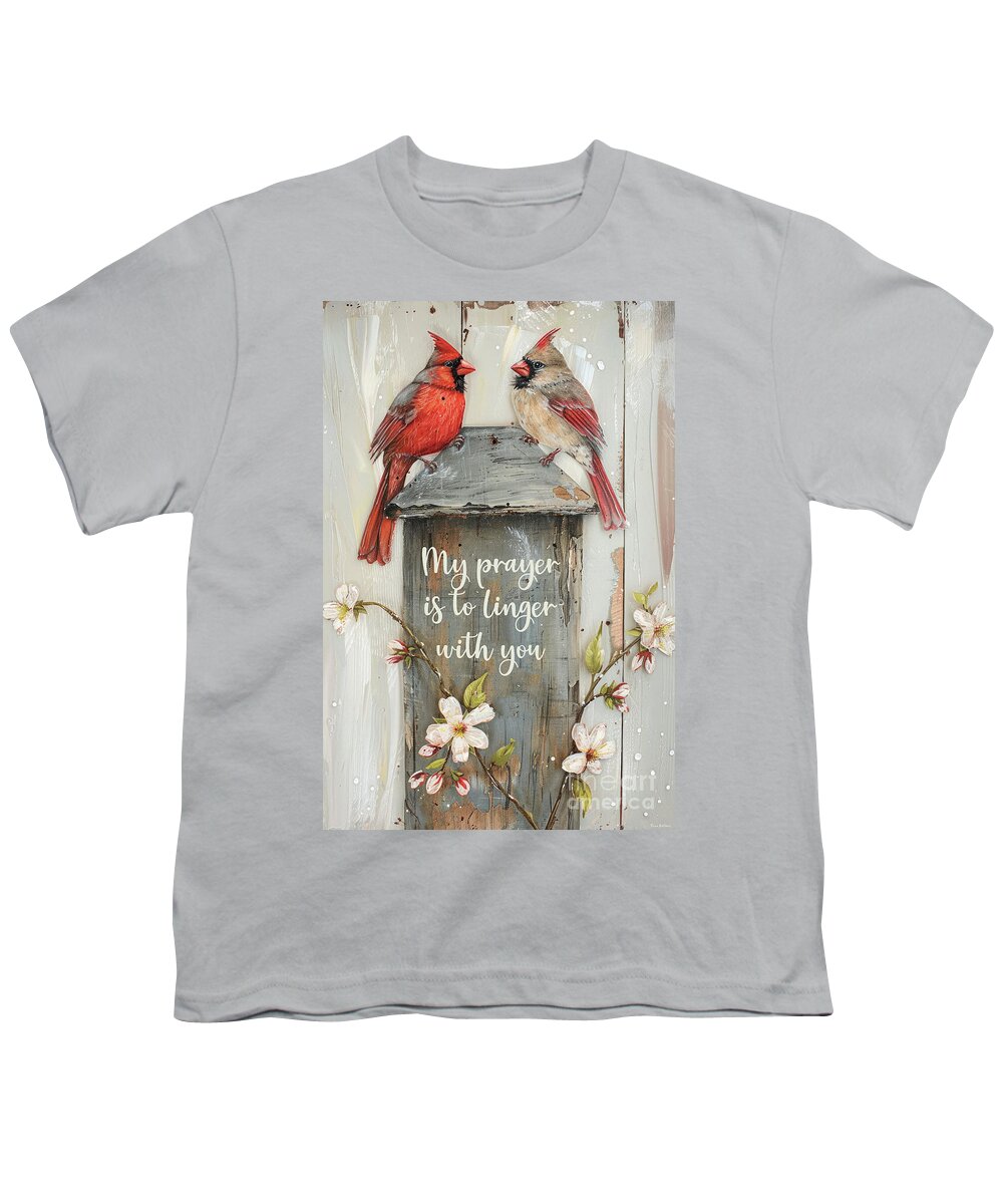 Birds Youth T-Shirt featuring the painting My Prayer Is To Linger With You by Tina LeCour
