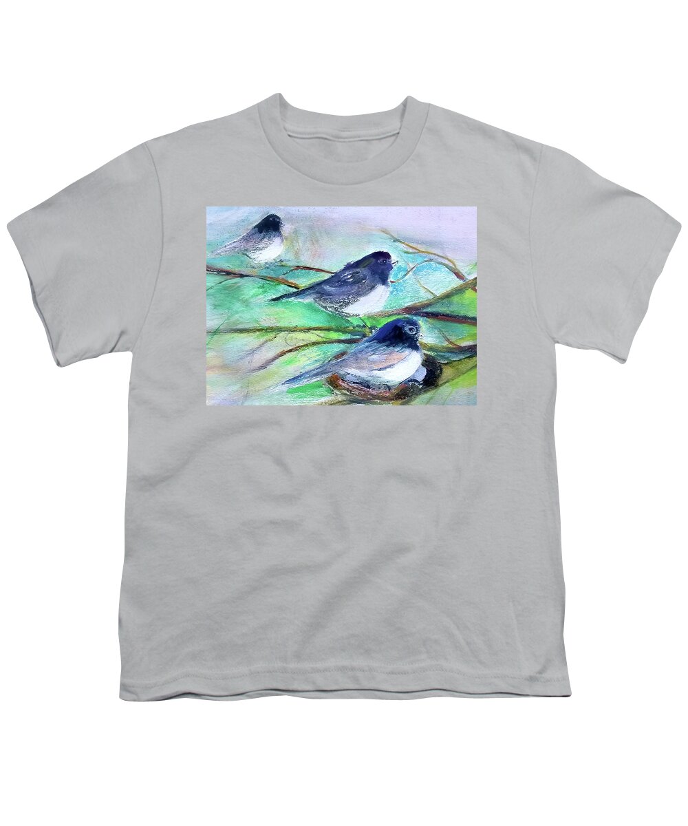 Nesting Youth T-Shirt featuring the painting Nesting Among the Roots by Lisa Kaiser