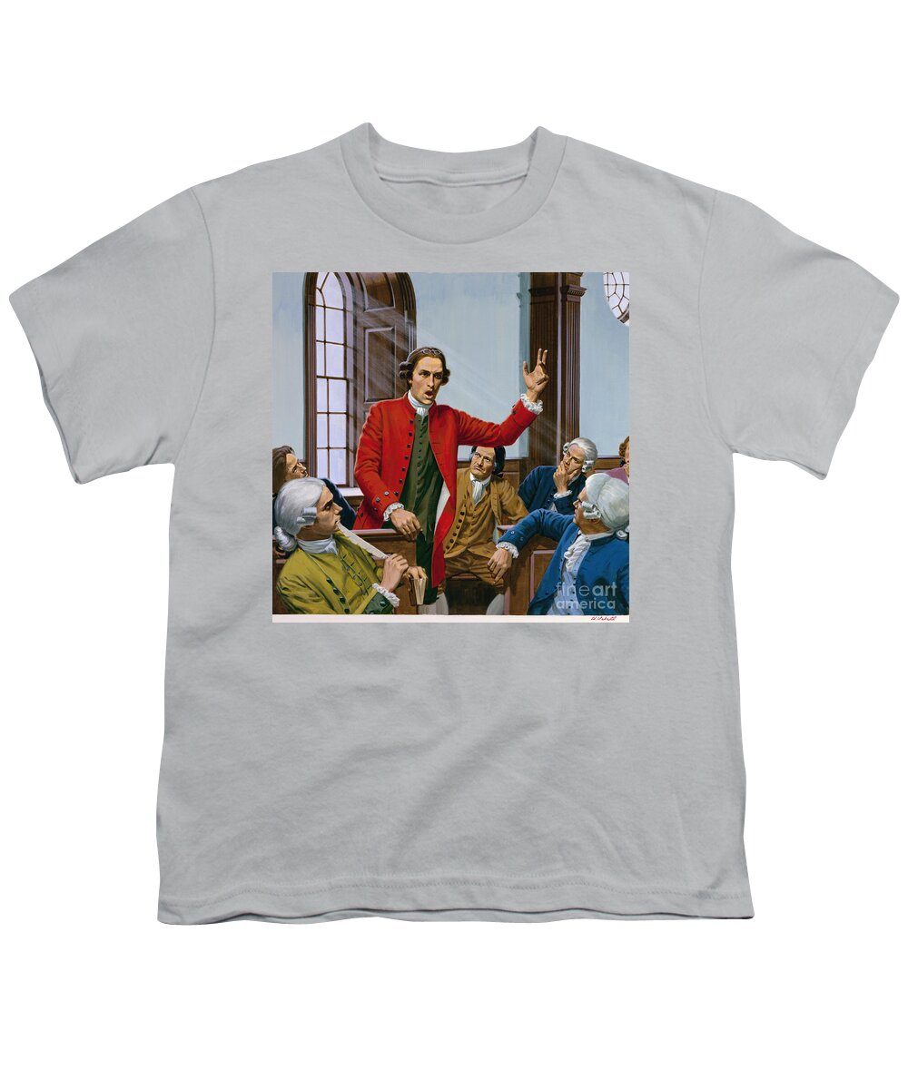 Ed Vebell Youth T-Shirt featuring the painting Patrick Henry's Resolutions Against The Stamp Act by Ed Vebell