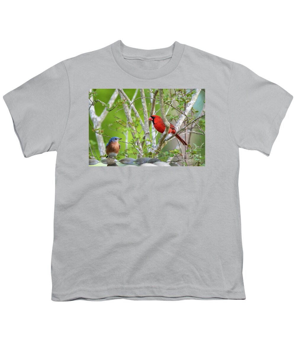 Eastern Bluebird Youth T-Shirt featuring the photograph Peace and Tranquility in a Troubled World by Bonnie Barry