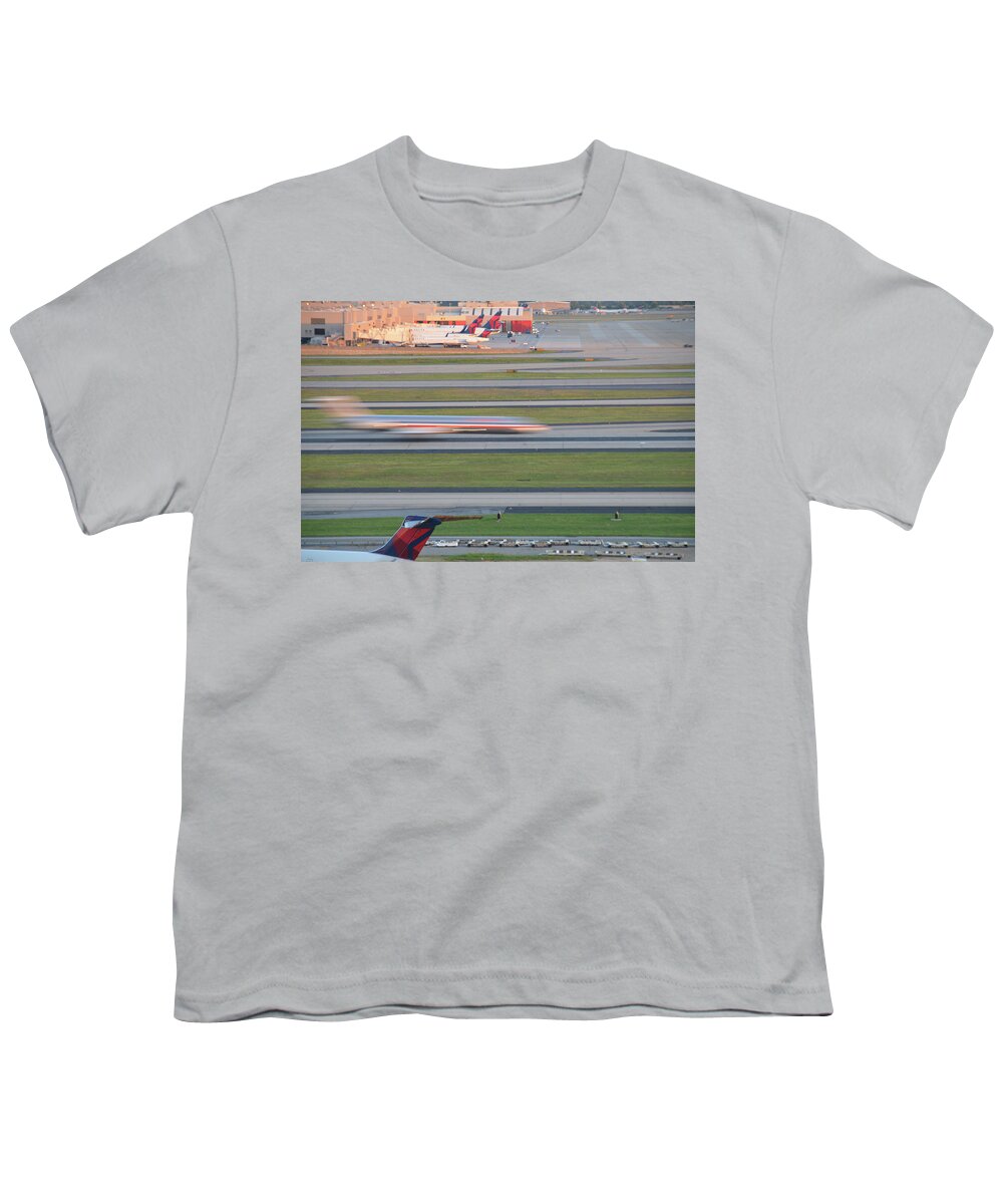 Plane Youth T-Shirt featuring the photograph Plane in motion by Dmdcreative Photography