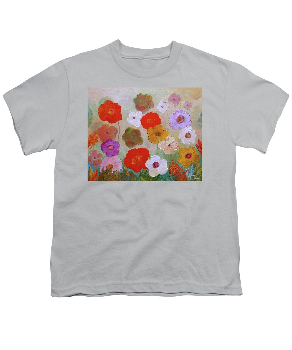 Poppy Youth T-Shirt featuring the painting Poppies At Noon by Angeles M Pomata