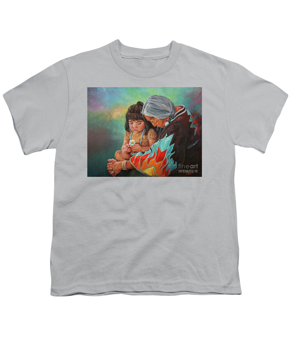 Navajo Nation Youth T-Shirt featuring the painting Prayers for the Next Generation by Robert Corsetti