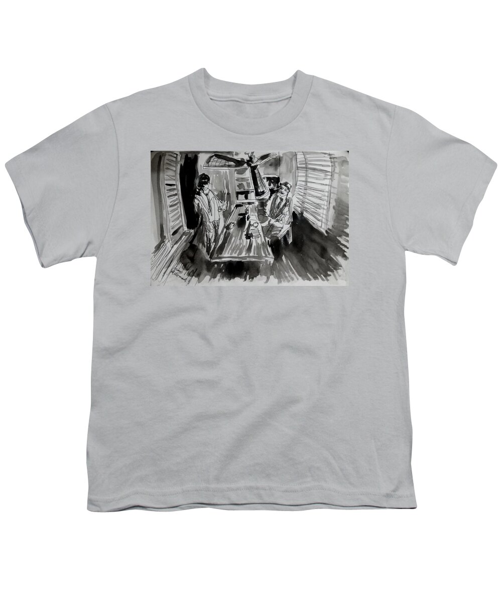 Film Noir Youth T-Shirt featuring the drawing Private Eye by James McCormack