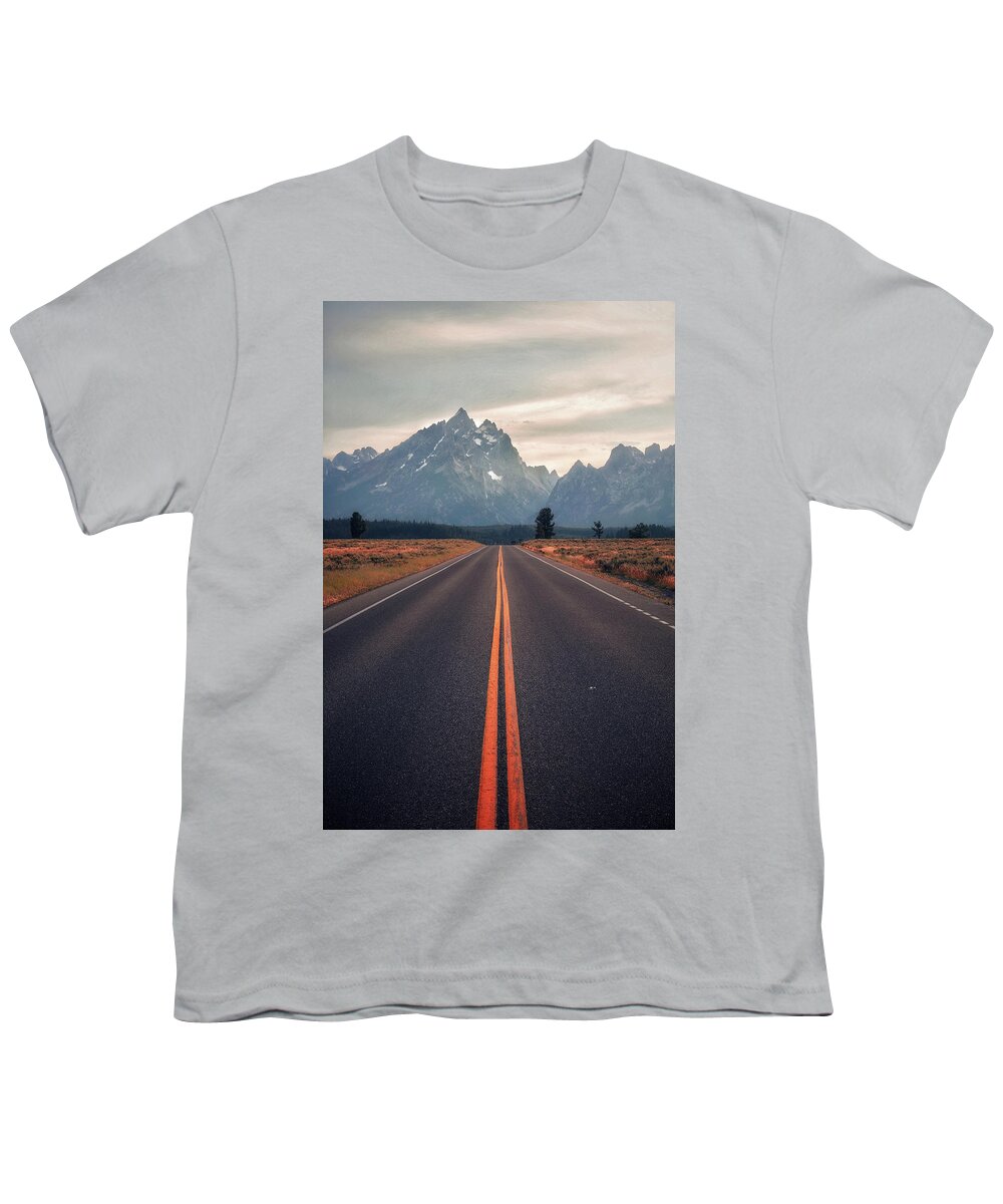 Mountain Youth T-Shirt featuring the photograph Road to the Tetons by Go and Flow Photos