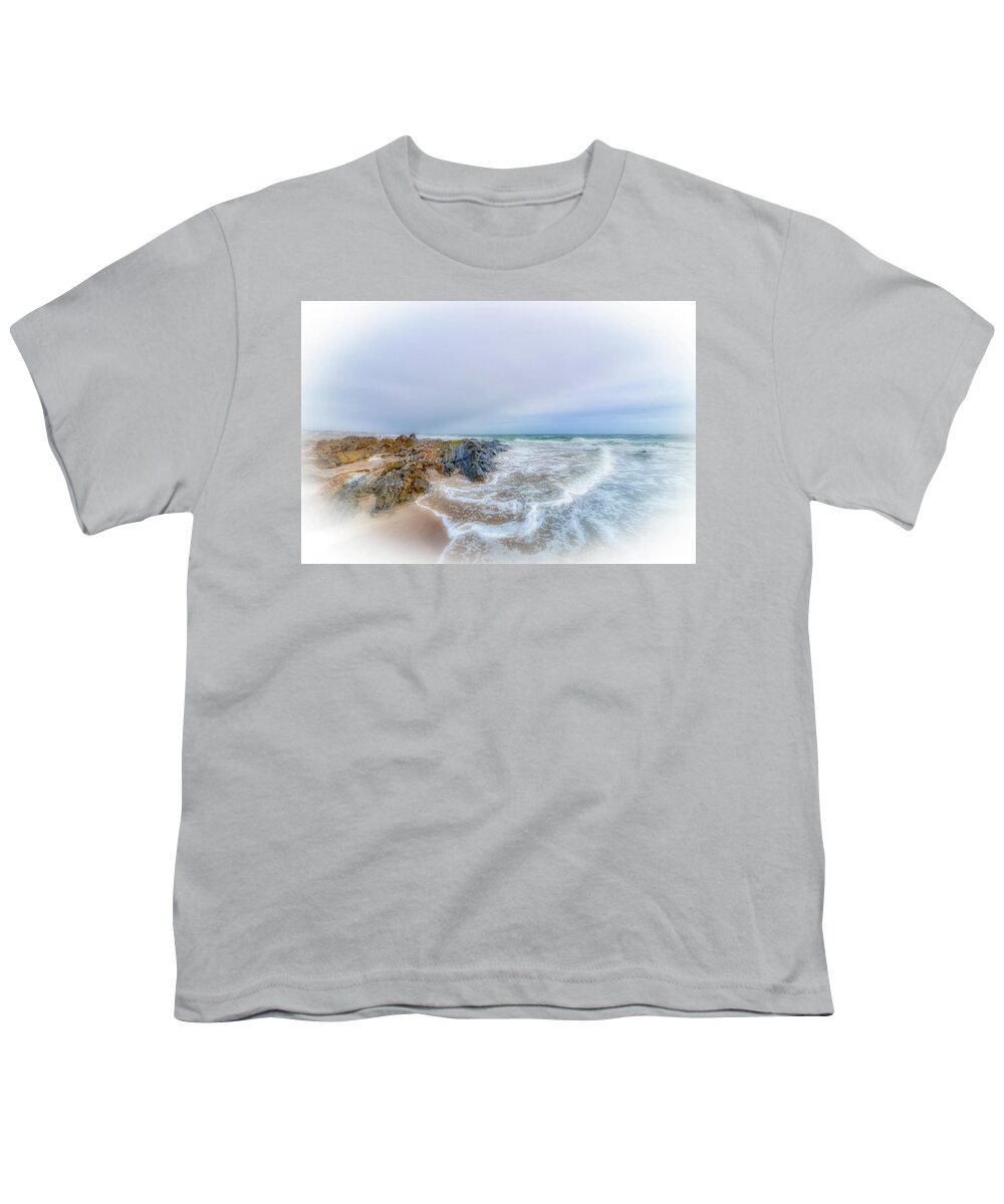Wells Youth T-Shirt featuring the photograph Rocky Beach by Penny Polakoff