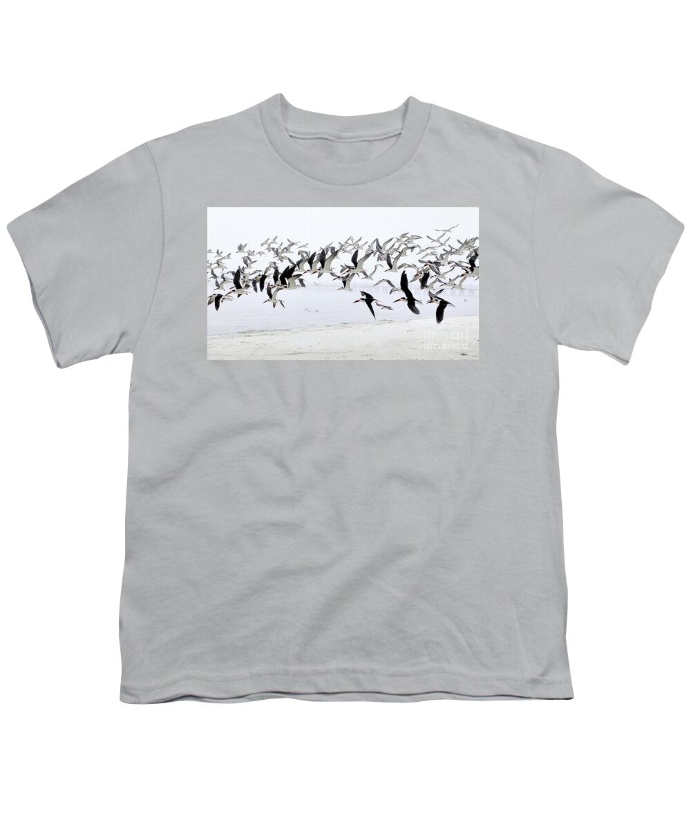 Shorebirds Youth T-Shirt featuring the photograph Sea Birds at the Seashore by Scott Cameron