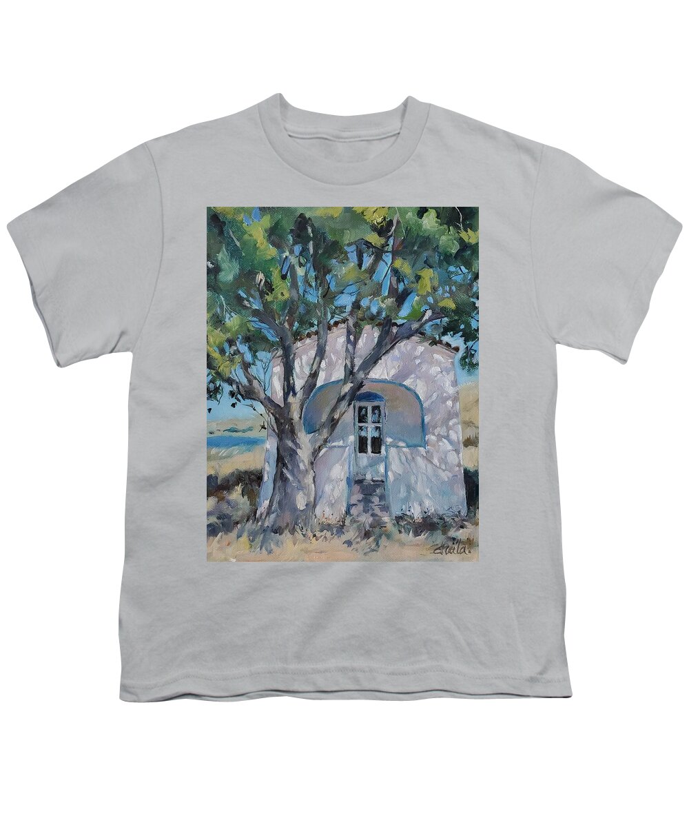 Painting Youth T-Shirt featuring the painting St. Peter's Chapel by Sheila Romard