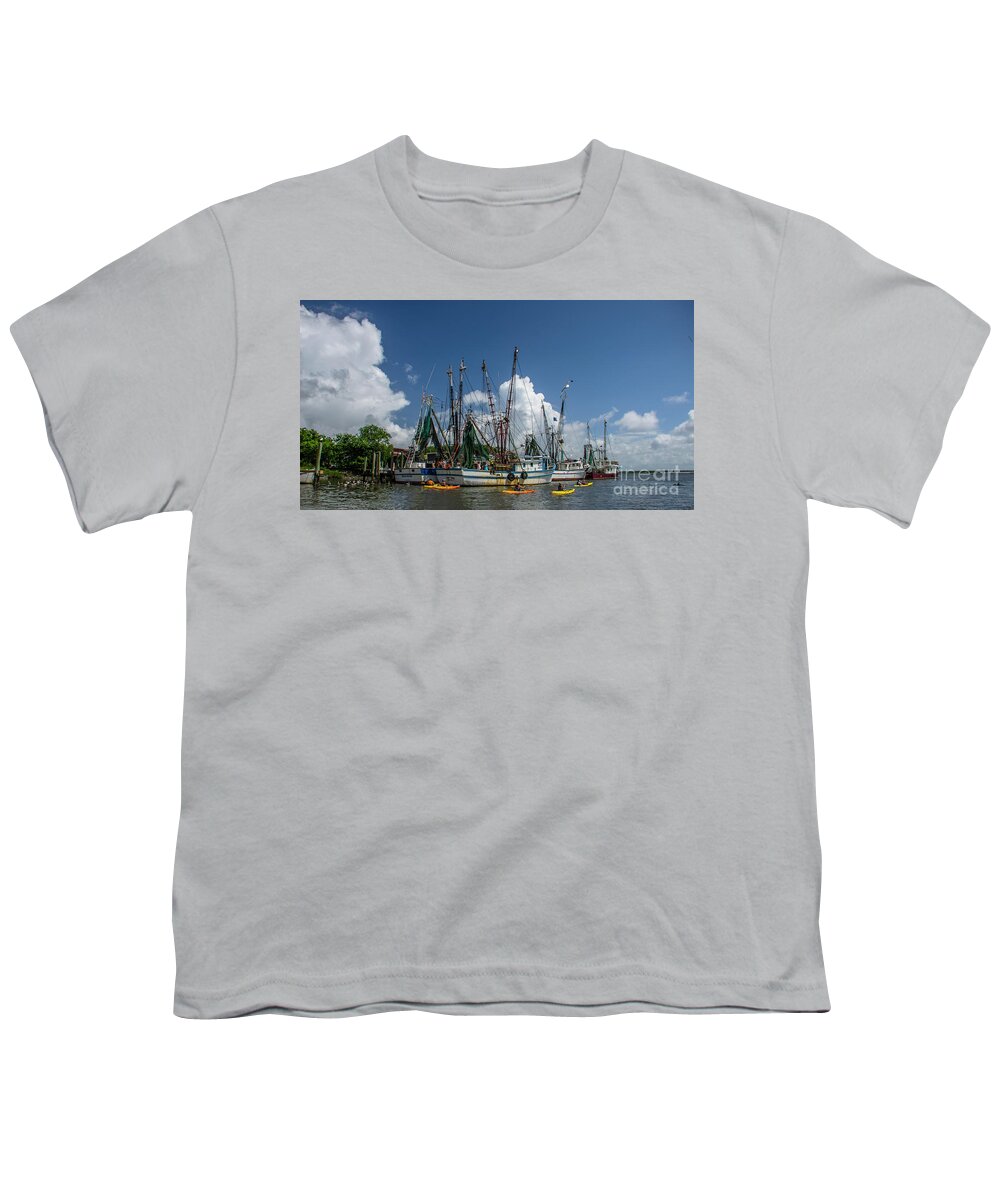 Shem Creek Youth T-Shirt featuring the photograph Summer Time Fun - Shem Creek Salty Waters by Dale Powell
