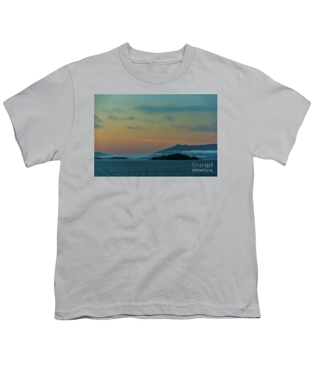Alaska Youth T-Shirt featuring the photograph Sunrise Colors in the Inside Passage by Nancy Gleason