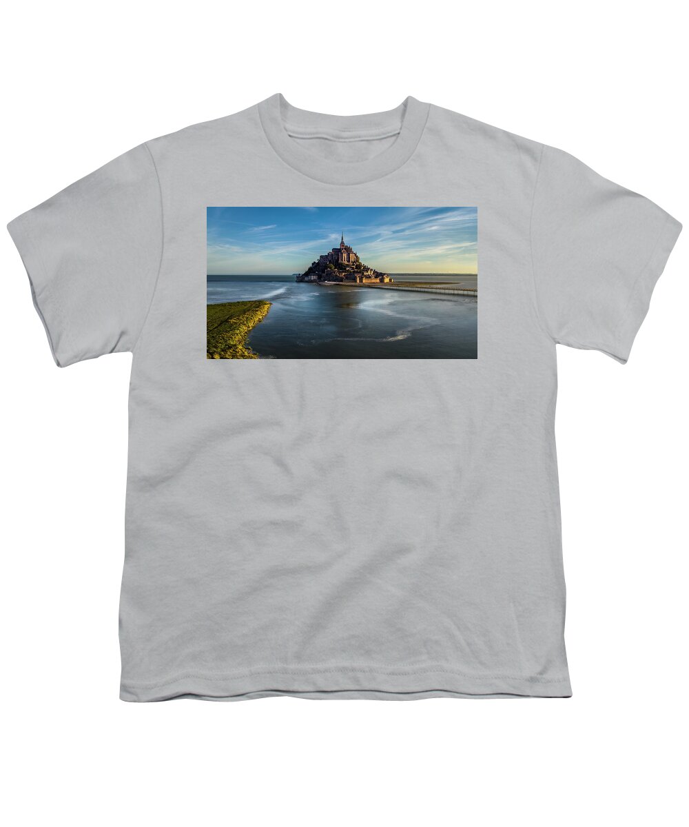 Abbey Youth T-Shirt featuring the photograph Sunrise Tide Mont Saint Michel by Dee Potter