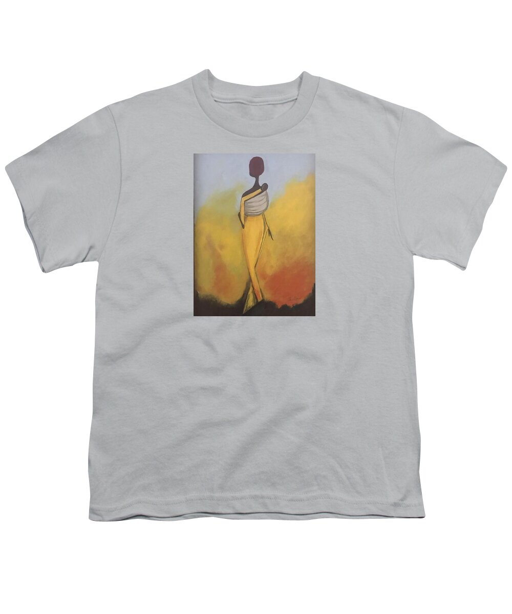  Youth T-Shirt featuring the painting Sunset Babe by Charles Young