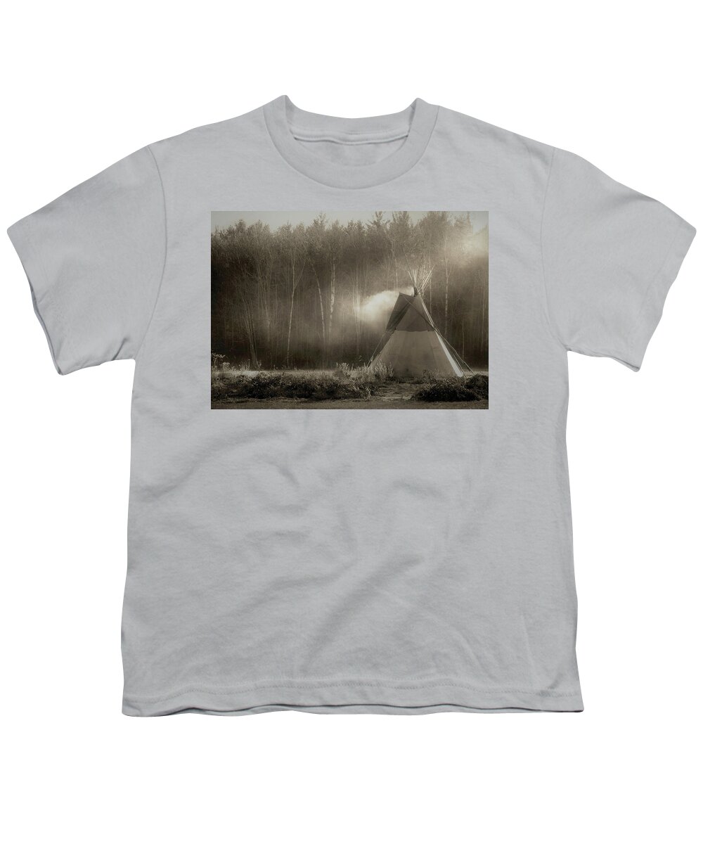 Teepee Youth T-Shirt featuring the photograph Teepee in the Light by Nancy Griswold