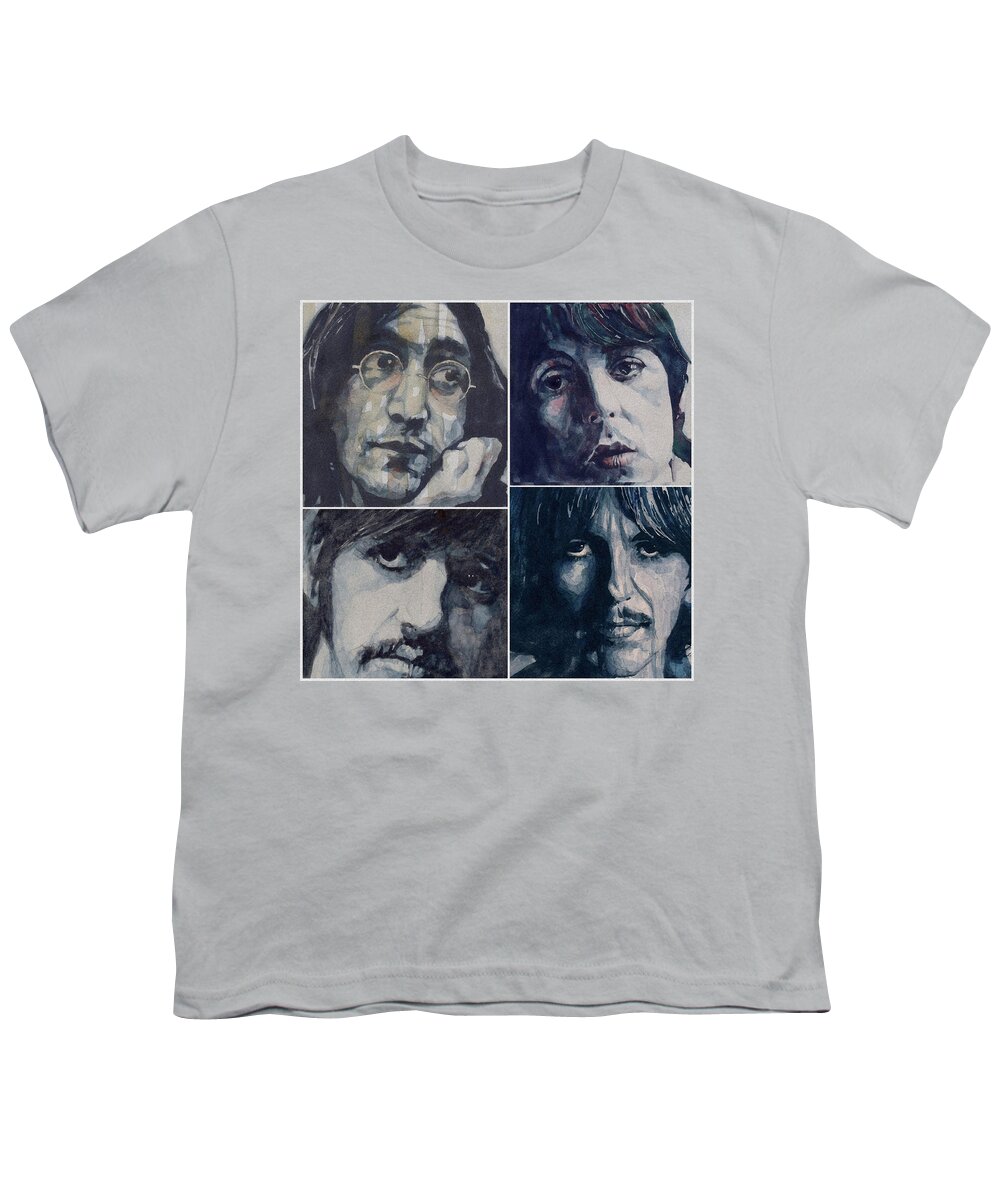 The Beatles Art Youth T-Shirt featuring the painting The Beatles - Reunion by Paul Lovering