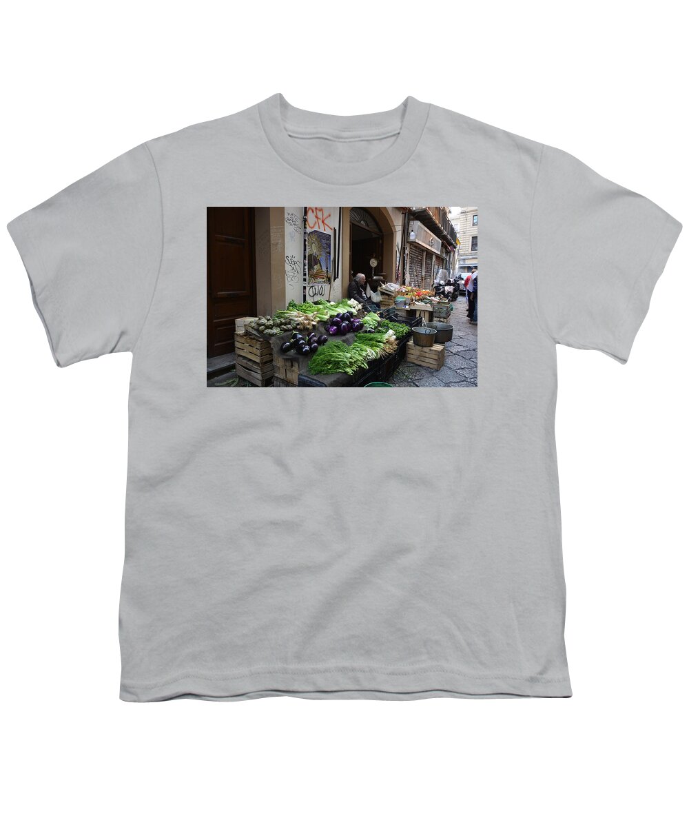 Market Youth T-Shirt featuring the photograph The Market in Palermo, Sicily by Regina Muscarella