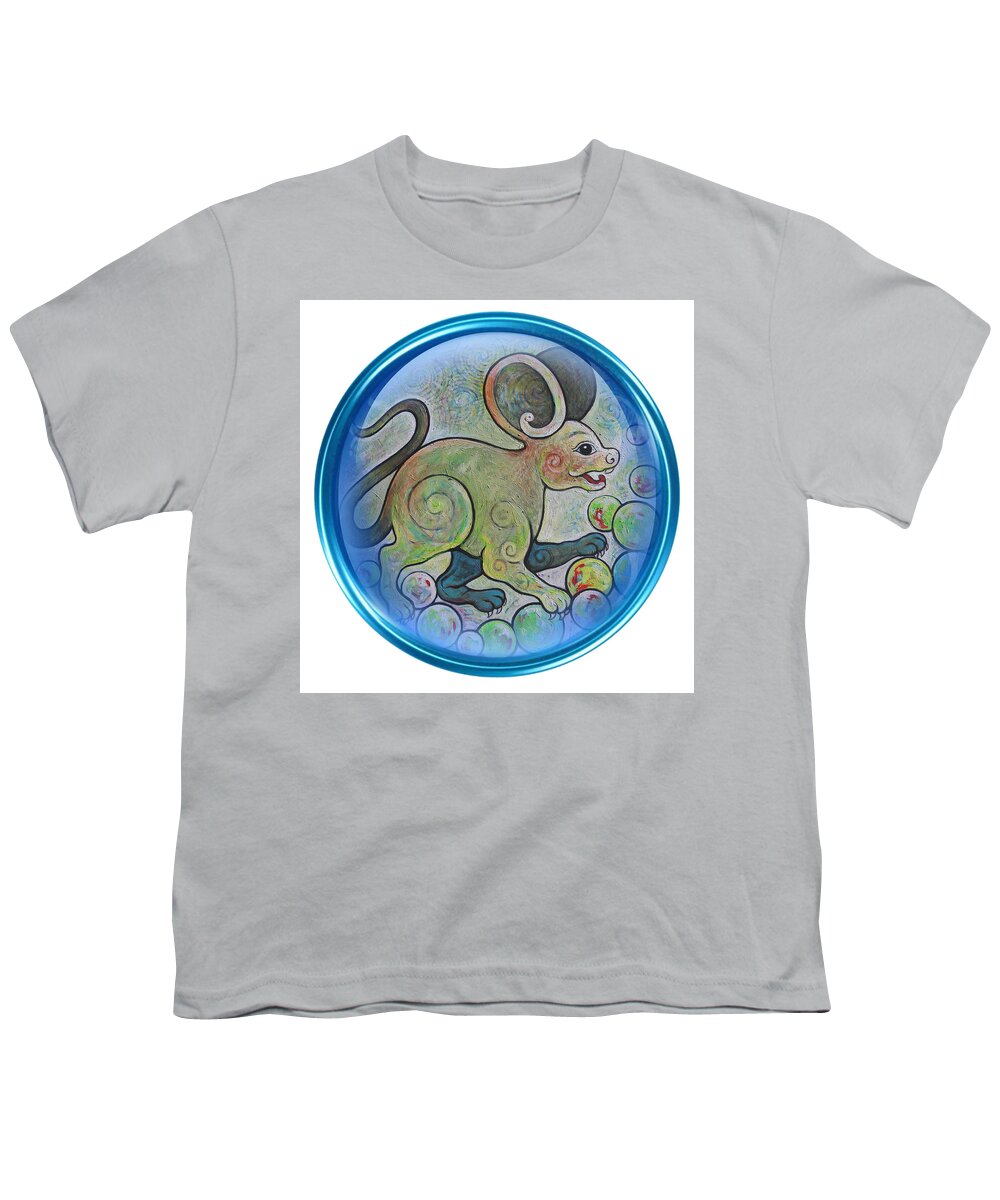 Oil On Canvas Youth T-Shirt featuring the painting The Mouse by Tom Dashnyam Otgontugs